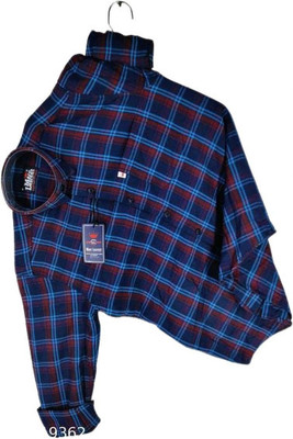 Arthz Fashion Trend Men Checkered Casual Blue Shirt