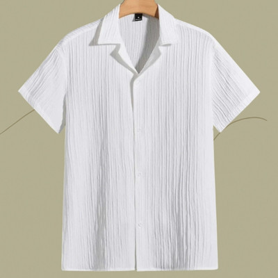 Look Trendy Men Self Design, Solid Casual White Shirt