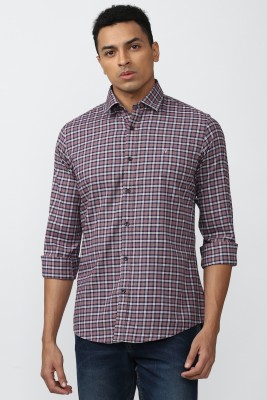 VAN HEUSEN Men Checkered Casual Purple, Dark Blue, White Shirt