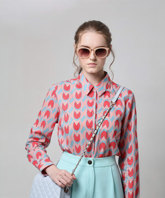 VERO MODA Women Printed Casual Pink Shirt