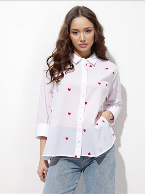 THECLASSICTOGS Women Embroidered Casual White Shirt