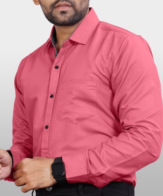 METRONAUT Men Solid Casual Pink Shirt