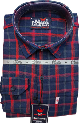 Marc Laurent Men Checkered Casual Blue, Red Shirt