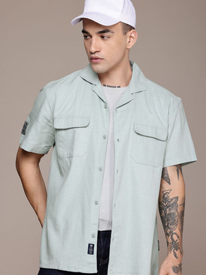 Roadster Men Self Design Casual Blue Shirt