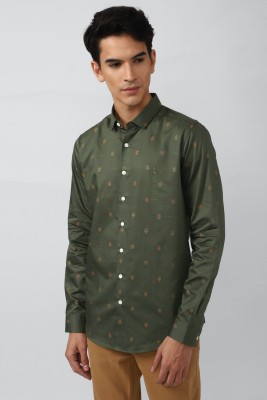 Simon Carter Men Printed Casual Green Shirt