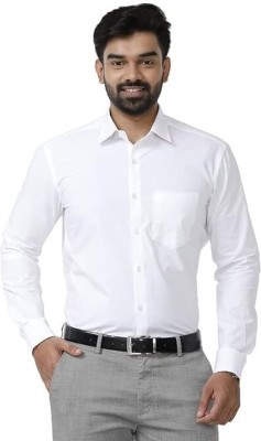 LR Fashion Men Striped Formal White Shirt