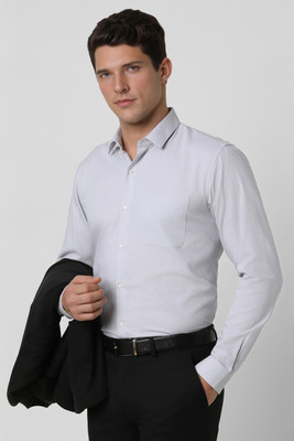 PETER ENGLAND Men Self Design Formal Grey Shirt