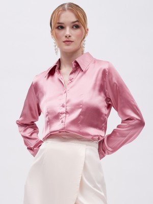 SliqueApparels Women Solid Casual Pink Shirt