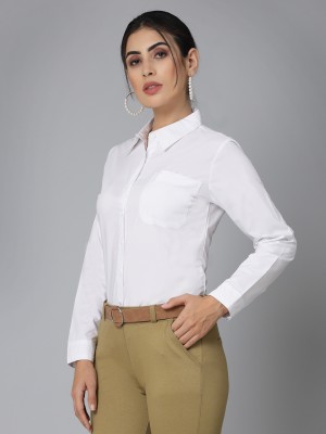 Style Quotient Women Solid Formal White Shirt