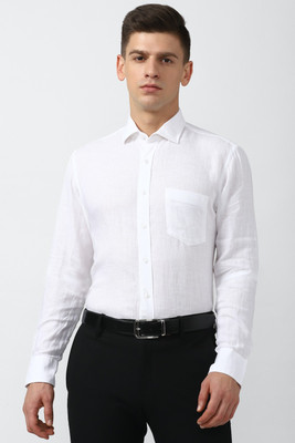 VAN HEUSEN Men Self Design Formal White Shirt