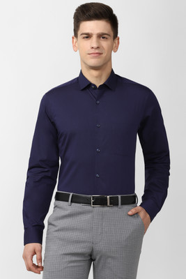 PETER ENGLAND Men Solid Formal Dark Blue Shirt