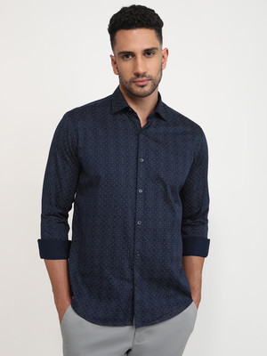 PARK AVENUE Men Printed Casual Blue Shirt