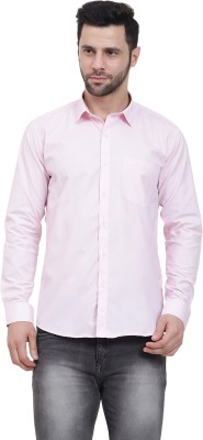 megha creations Men Solid Casual Pink Shirt