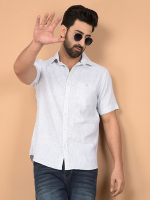 CRIMSOUNE CLUB Men Floral Print Casual White Shirt