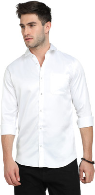 NOIL Men Solid Casual White Shirt