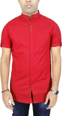 KUONS AVENUE Men Solid Casual Red Shirt