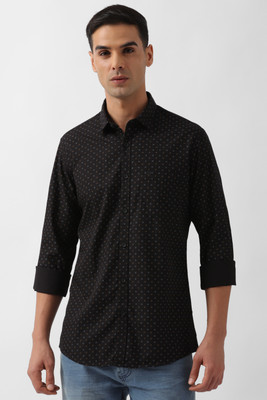 PETER ENGLAND Men Printed Casual Black Shirt