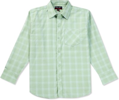 GINI & JONY Baby Boys Checkered Casual Green Shirt