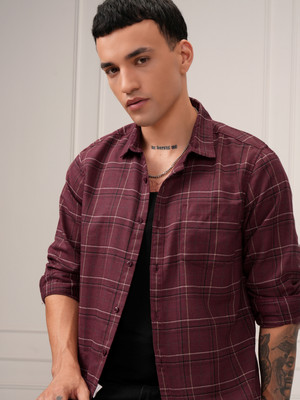 KETCH Men Checkered Casual Blue Shirt