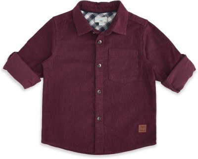 Pantaloons Baby Baby Boys Solid Casual Maroon Shirt