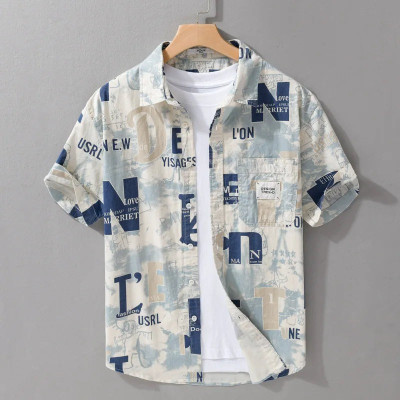 VASALI Men Printed Casual Blue Shirt