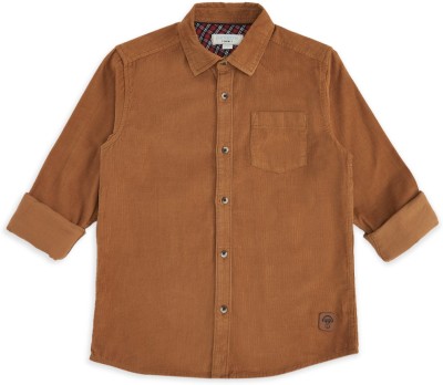 Pantaloons Junior Boys Solid Casual Beige Shirt