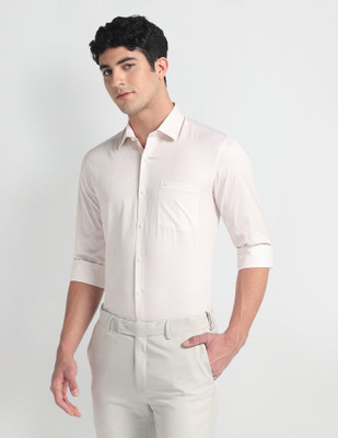 ARROW Men Printed Casual Beige Shirt