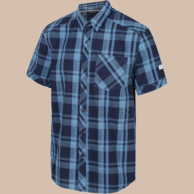 nobel fab Men Checkered Casual Blue Shirt