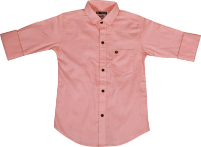 STYROVA. Boys Solid Casual Pink Shirt
