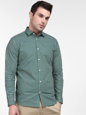 SELECTED HOMME Men Checkered Casual Green Shirt