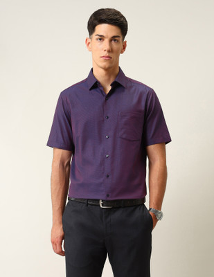 ARROW Men Solid Formal Purple Shirt