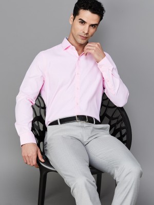 CODE by Lifestyle Men Self Design Formal Pink Shirt