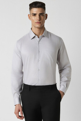 VAN HEUSEN Men Solid Formal Grey Shirt