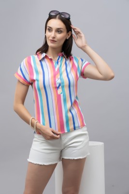 PURYS Women Striped Casual Multicolor Shirt