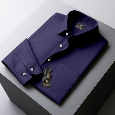 Rakshak Creation Men Solid Casual Blue Shirt