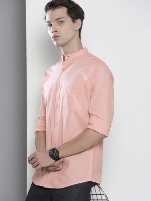 The Indian Garage Co. Men Solid Casual Pink Shirt