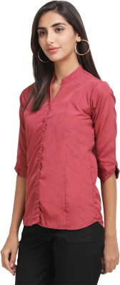 SPYRIKE Women Solid Casual Maroon Shirt