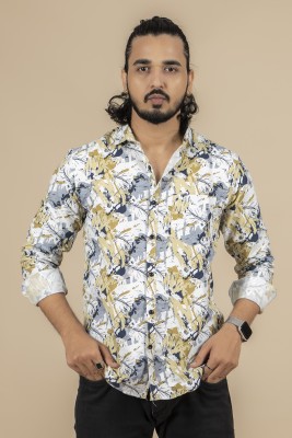 Sudan Men Printed Party Yellow Shirt