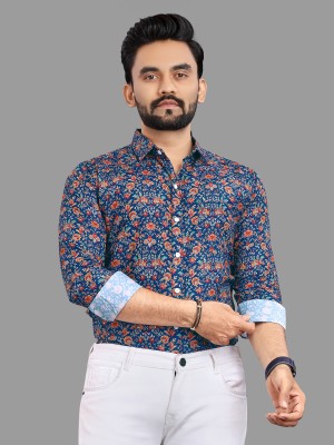 N AND J Men Printed Casual Multicolor Shirt