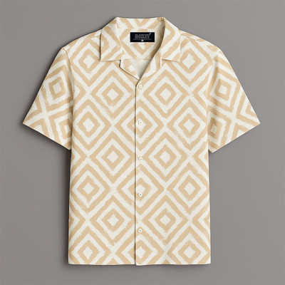 BIKIT Men Printed Casual Orange, Beige Shirt