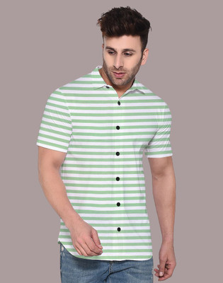 tfurnish Men Self Design Casual Green Shirt