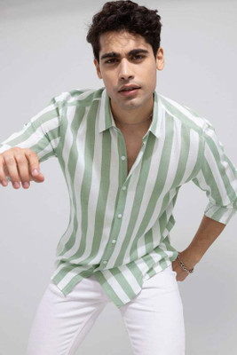 Jai Textiles Men Solid Casual Light Green Shirt