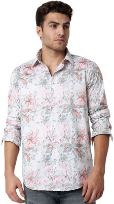 Spykar Men Printed Casual Pink Shirt