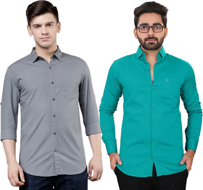Modernity Men Solid Casual Multicolor Shirt(Pack of 2)