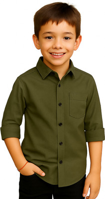 jabak creation Boys Solid Casual Green Shirt