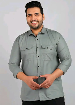 JILANI TRADERS Men Solid Party Grey Shirt