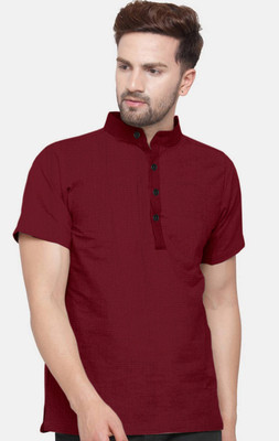METRONAUT Men Solid Casual Maroon Shirt