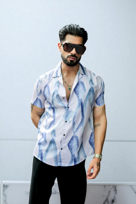 LAXMI TRENDING Men Solid Casual White, Blue Shirt