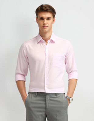 ARROW Men Checkered Formal Pink Shirt