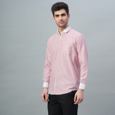 Swoke Men Striped, Solid Casual Red Shirt